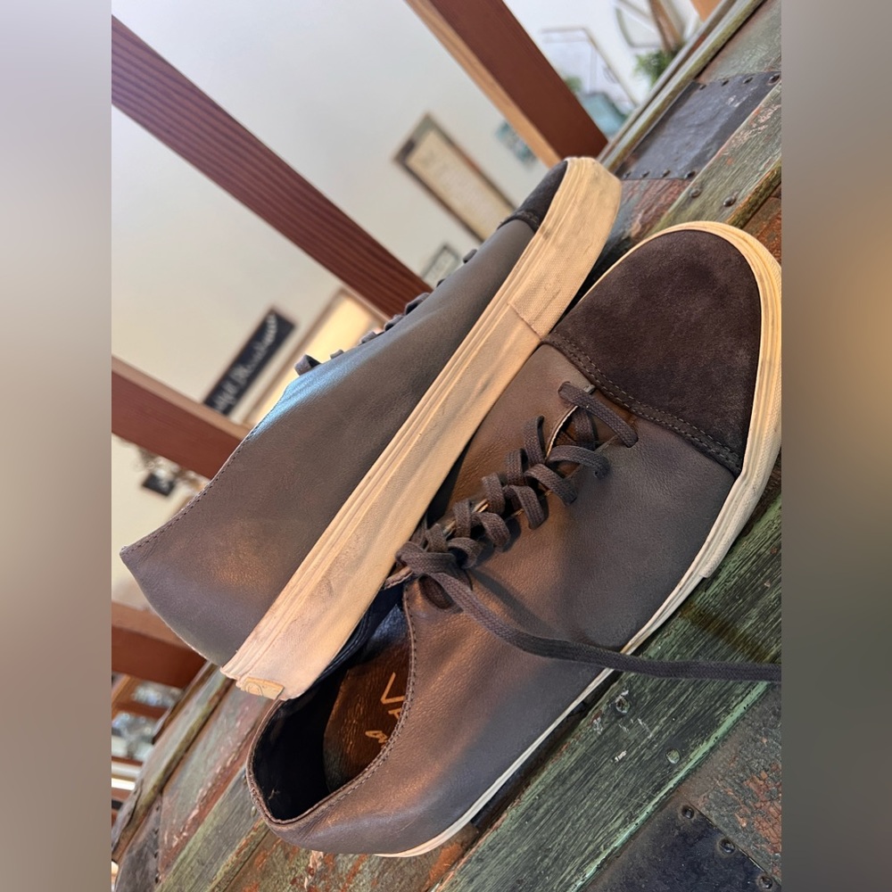 Vans two tone leather and suede gray sneakers - Picture 5 of 6